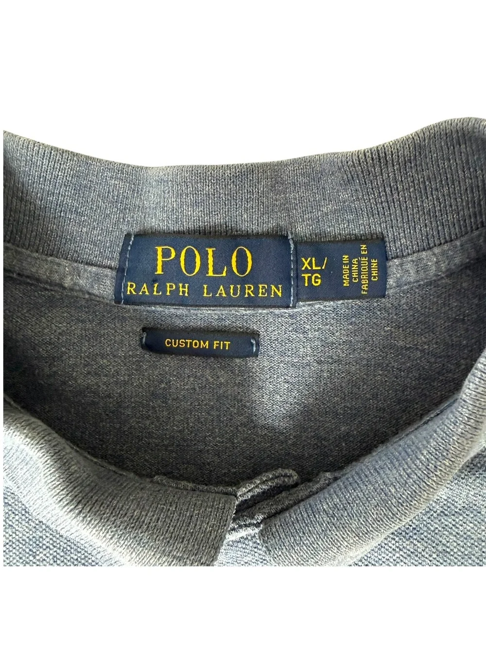 Polo Ralph Lauren Pique Mesh Polo Shirt Men's Size XL Custom Fit Blue Cotton